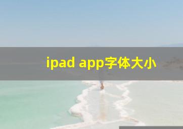 ipad app字体大小